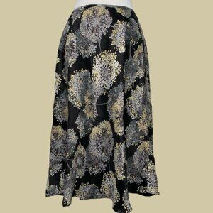 Vintage Y2K Talbots Black Yellow Floral Maxi Skirt